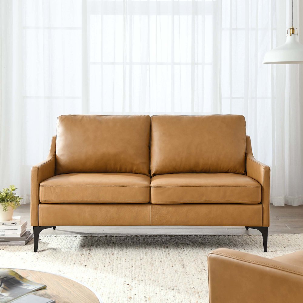 Corland Leather Loveseat. Picture 7