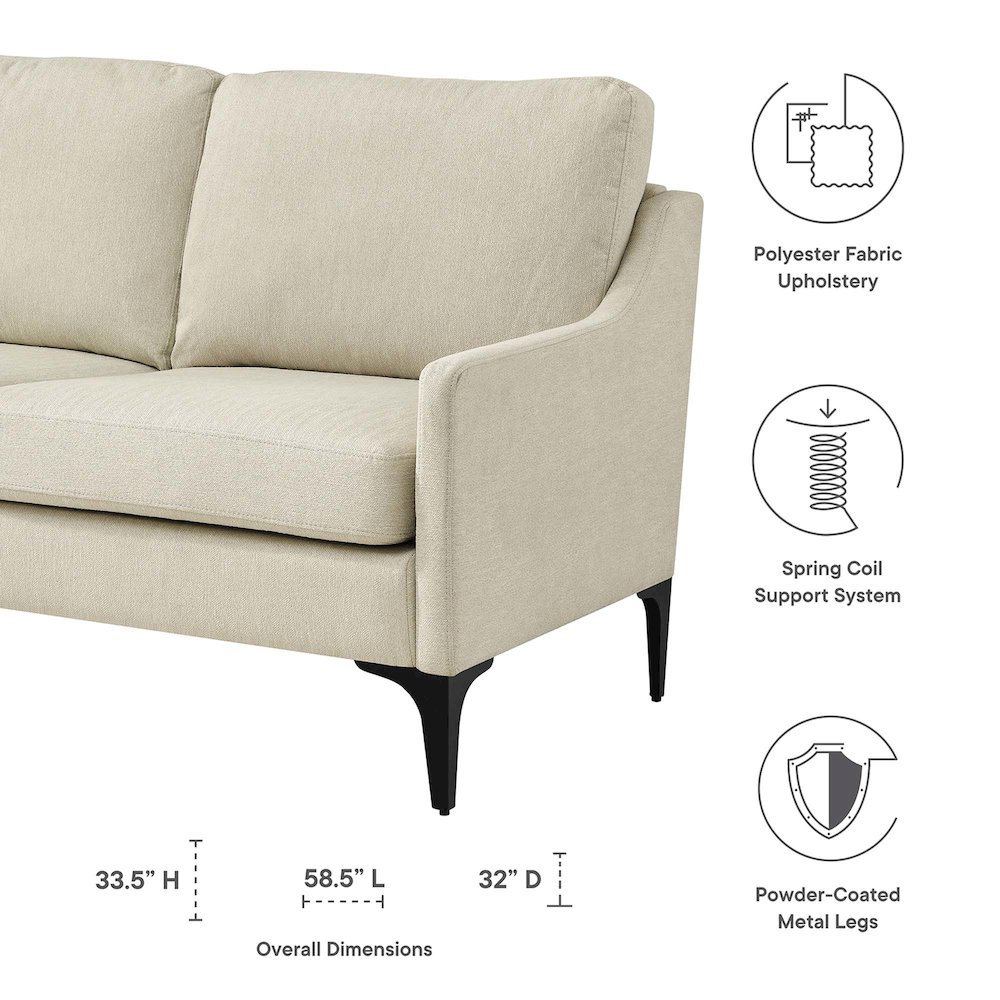 Corland Upholstered Fabric Loveseat. Picture 2