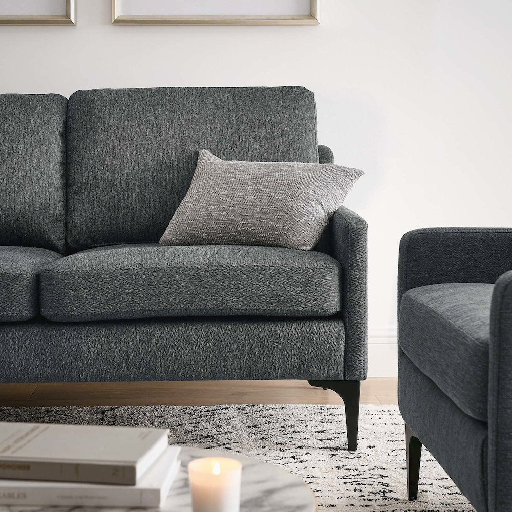 Corland Upholstered Fabric Loveseat. Picture 9