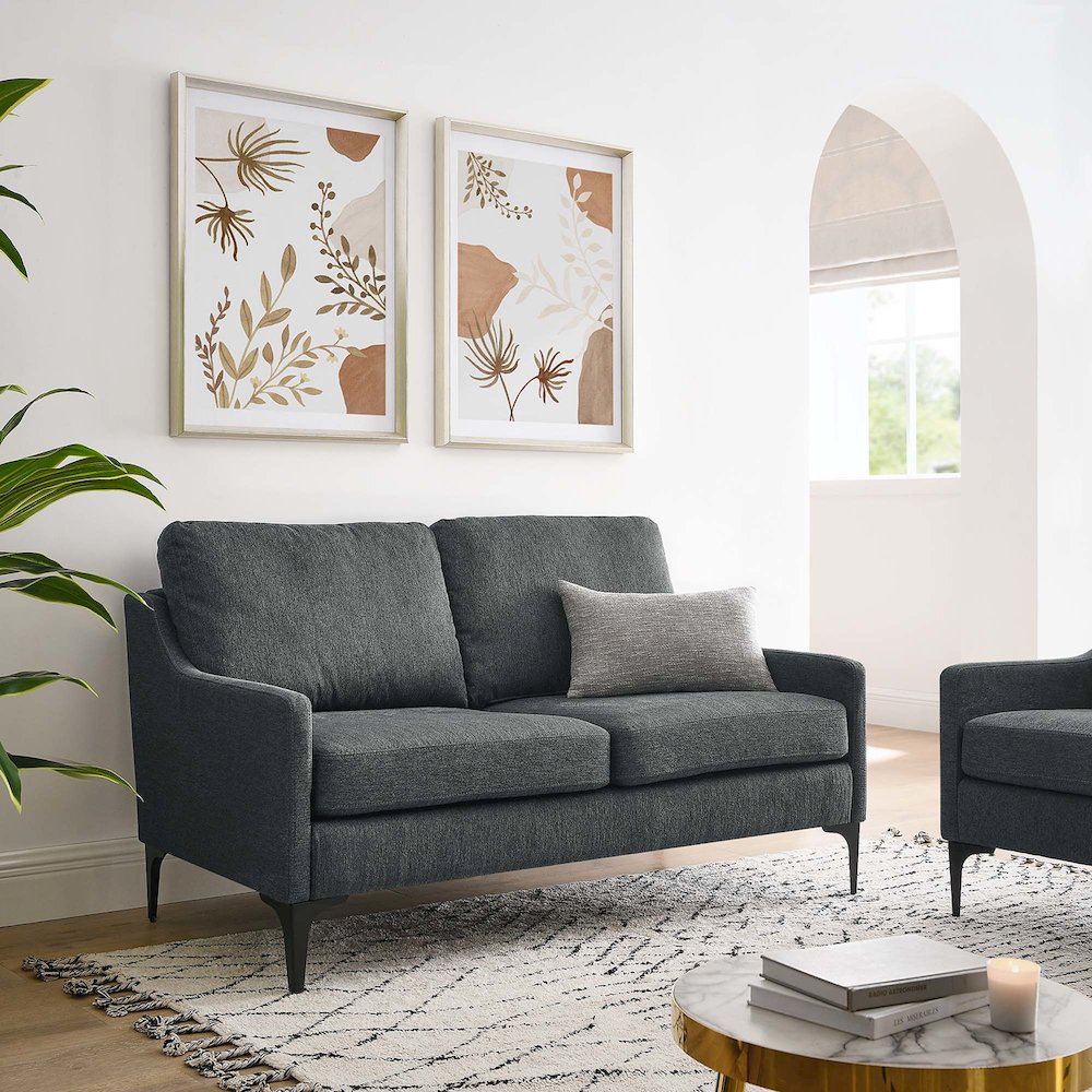 Corland Upholstered Fabric Loveseat. Picture 8