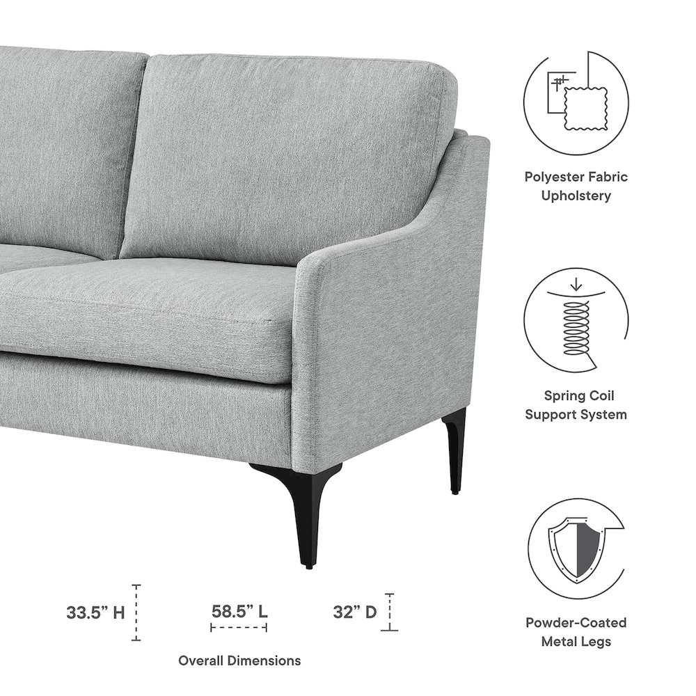 Corland Upholstered Fabric Loveseat. Picture 2