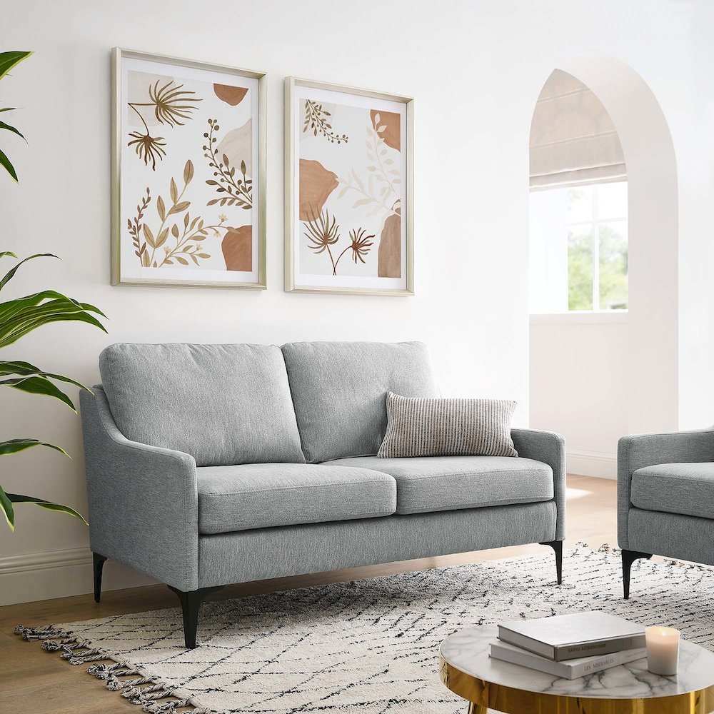 Corland Upholstered Fabric Loveseat. Picture 8