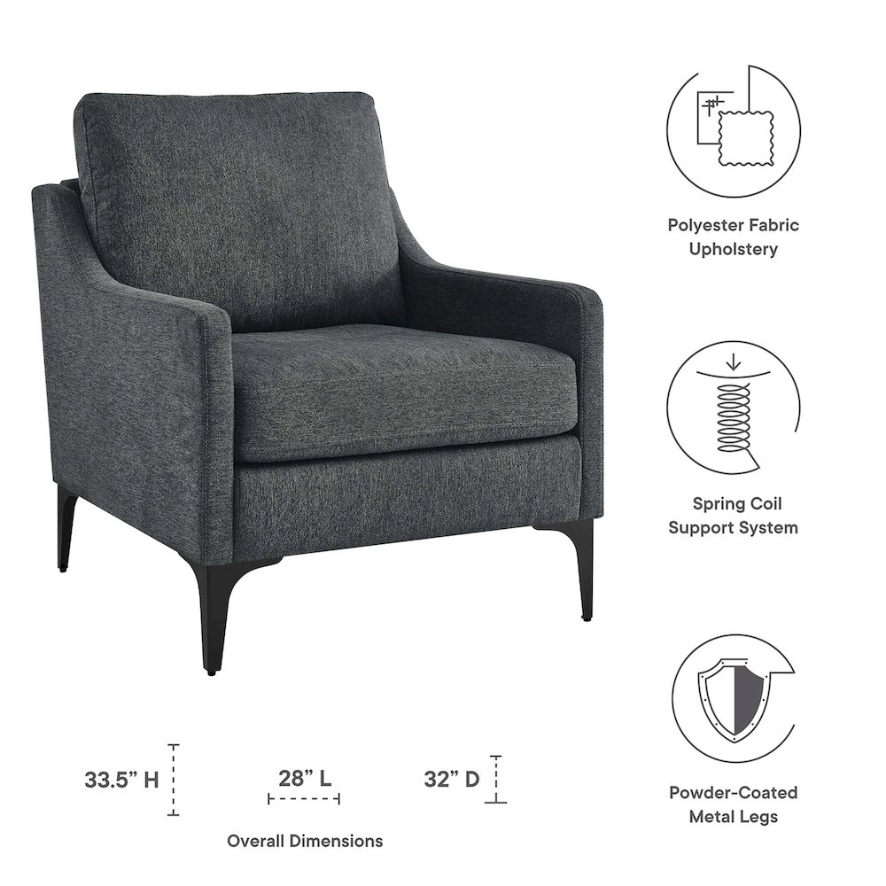 Corland Upholstered Fabric Armchair. Picture 2