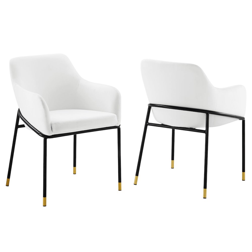 Jovi Performance Velvet Dining Armchair Set of 2. Picture 1