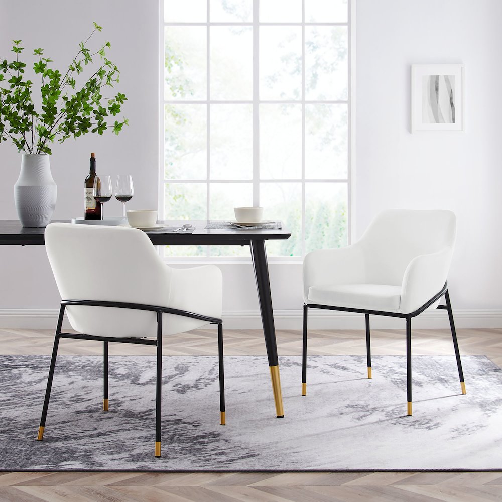 Jovi Performance Velvet Dining Armchair Set of 2. Picture 7