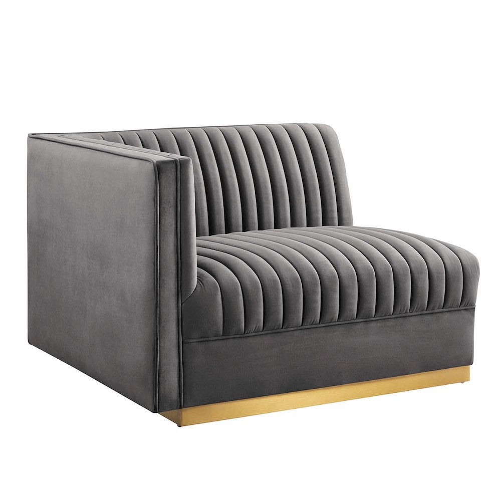 Sanguine Channel Tufted Performance Velvet Modular Sectional Sofa Left-Arm Chair. Picture 1