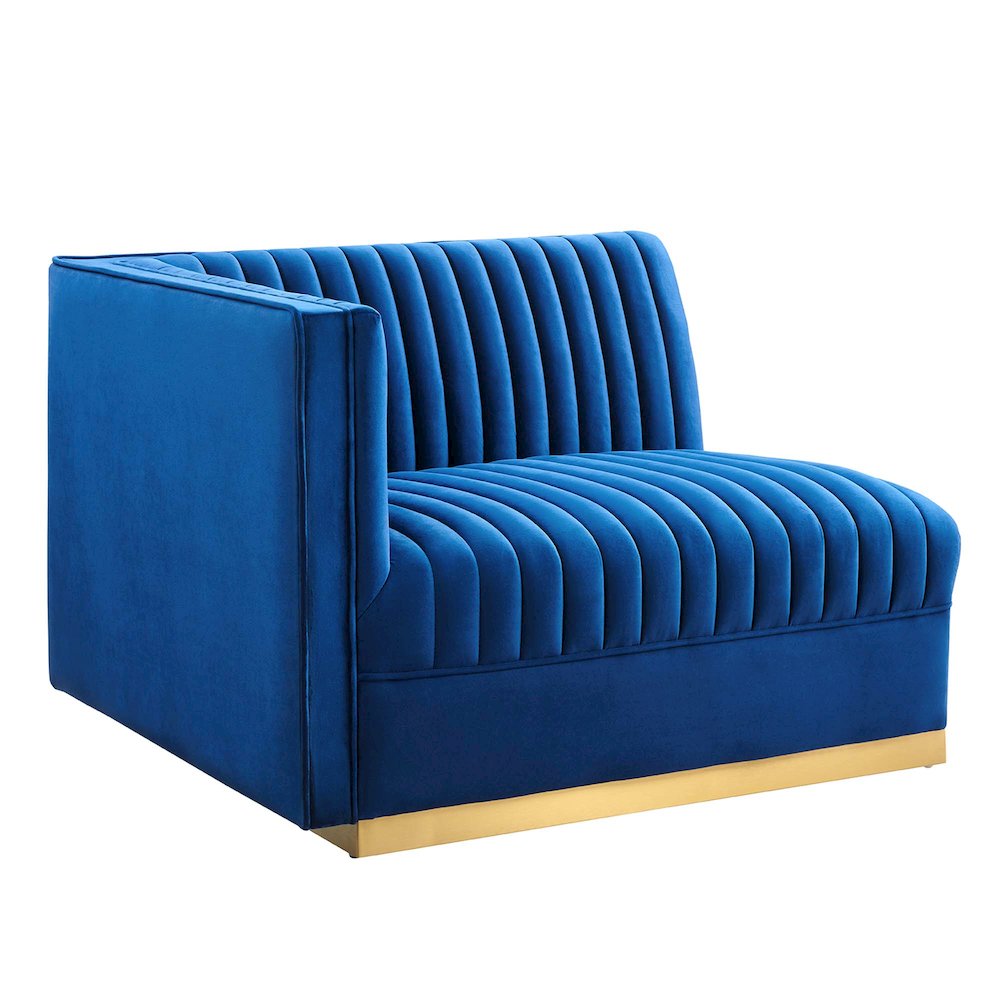 Sanguine Channel Tufted Performance Velvet Modular Sectional Sofa Left-Arm Chair. Picture 1