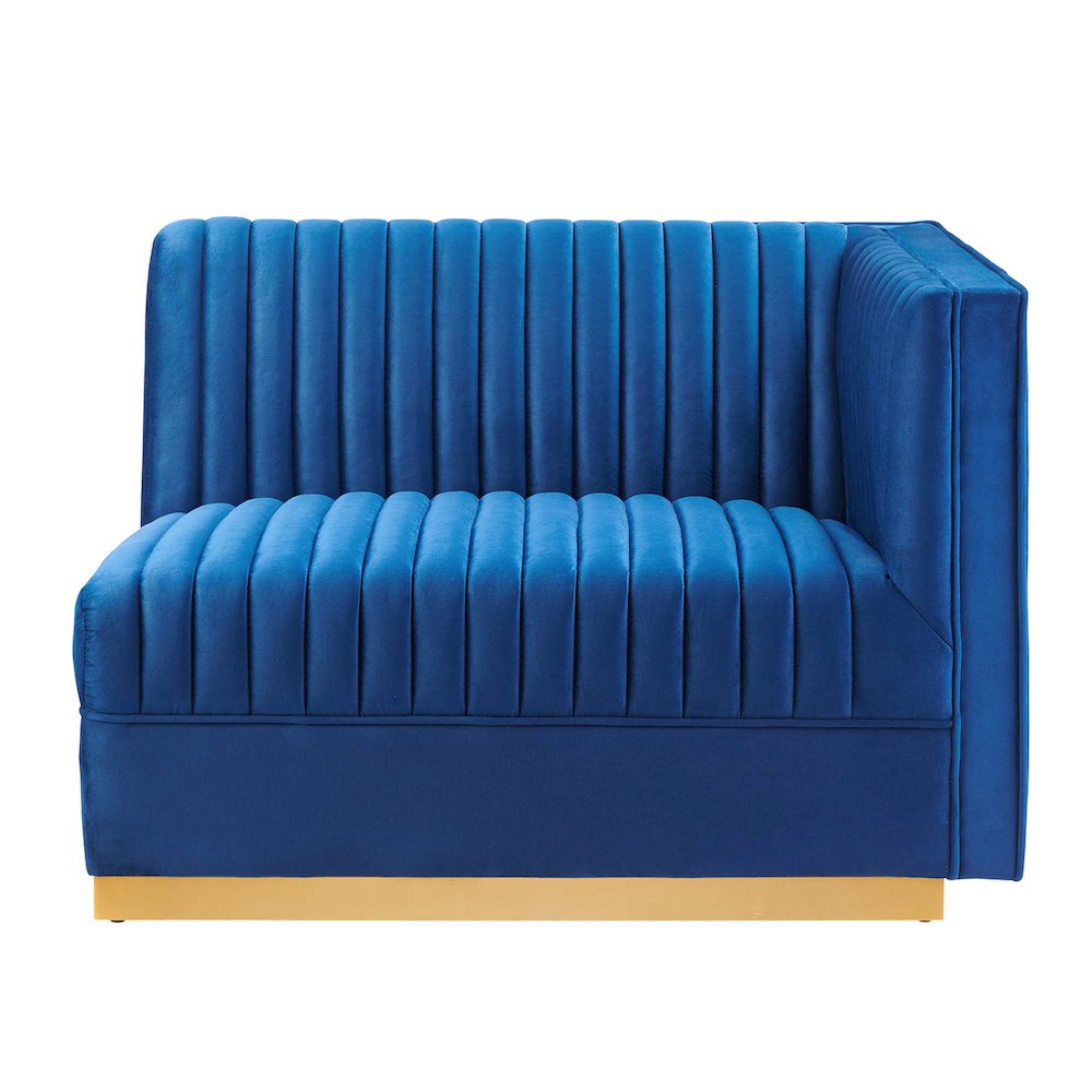 Channel Tufted Performance Velvet Modular Sectional Sofa Right-Arm Chair. Picture 5
