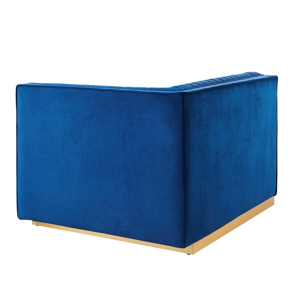 Channel Tufted Performance Velvet Modular Sectional Sofa Right-Arm Chair. Picture 4