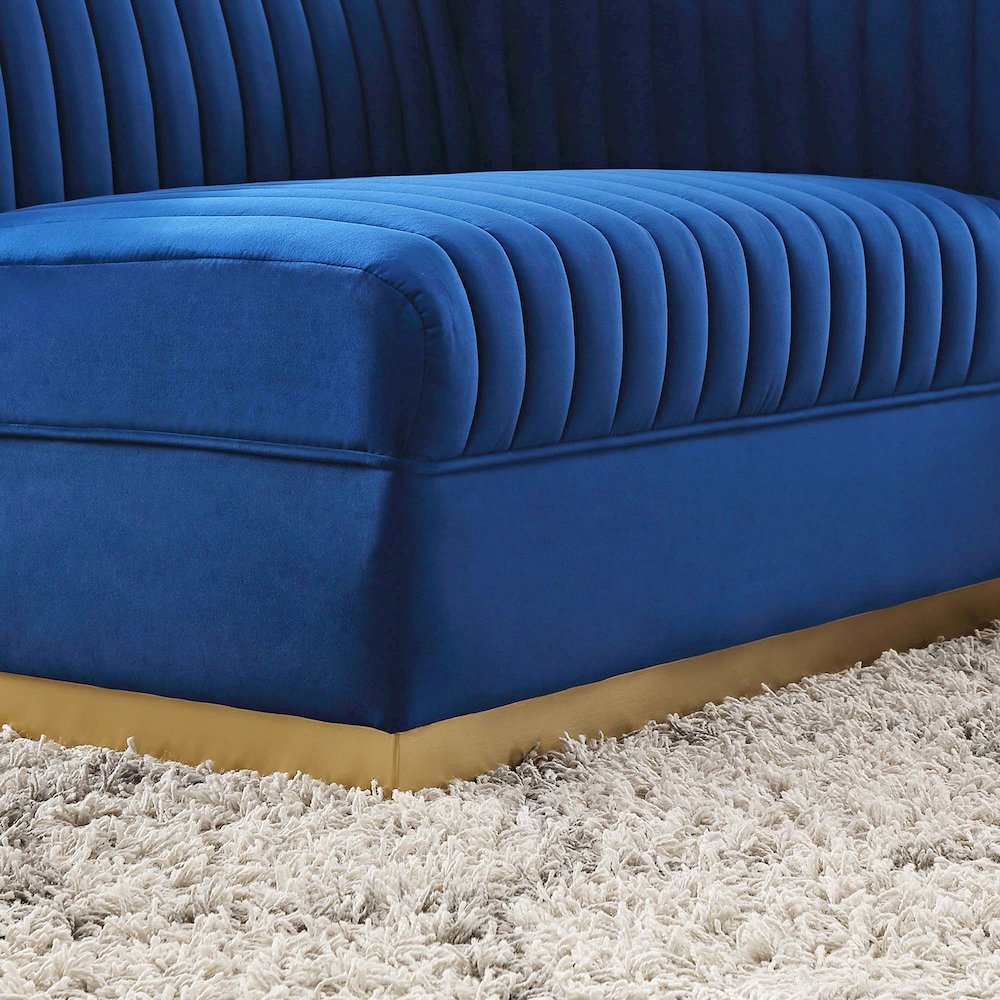 Channel Tufted Performance Velvet Modular Sectional Sofa Right-Arm Chair. Picture 8