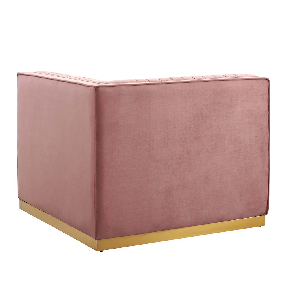 Channel Tufted Performance Velvet Modular Sectional Sofa Left Corner Chair. Picture 5