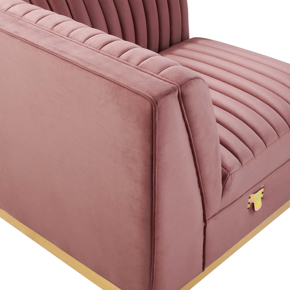 Channel Tufted Performance Velvet Modular Sectional Sofa Left Corner Chair. Picture 6