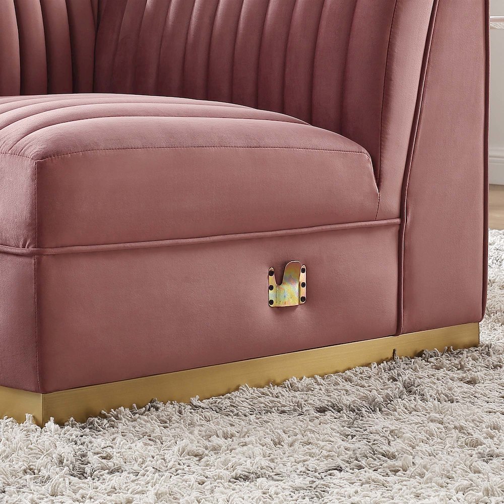 Channel Tufted Performance Velvet Modular Sectional Sofa Left Corner Chair. Picture 8