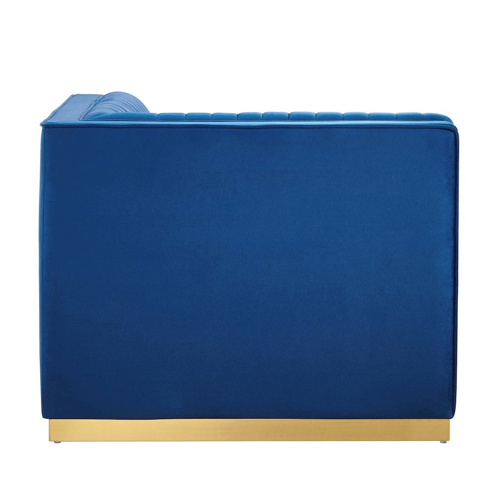 Channel Tufted Performance Velvet Modular Sectional Sofa Right Corner Chair. Picture 4