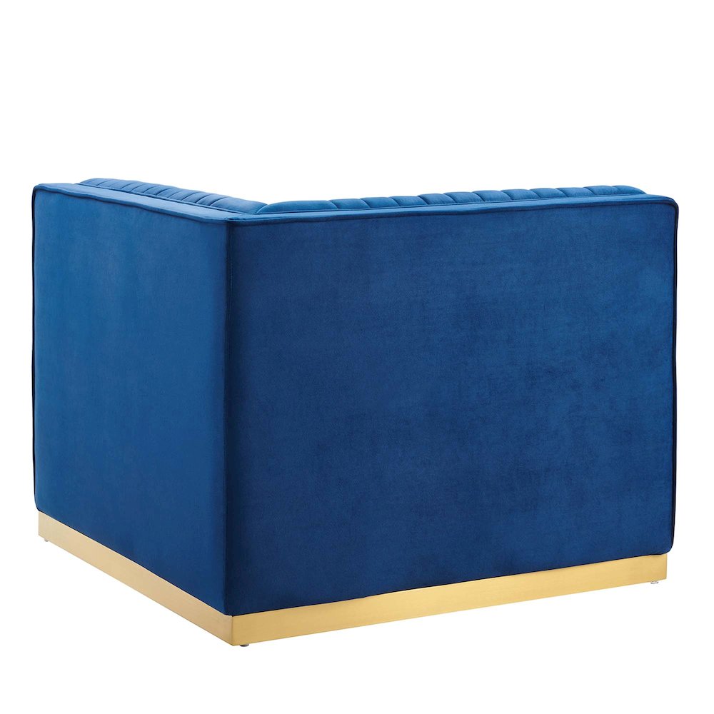 Channel Tufted Performance Velvet Modular Sectional Sofa Right Corner Chair. Picture 5