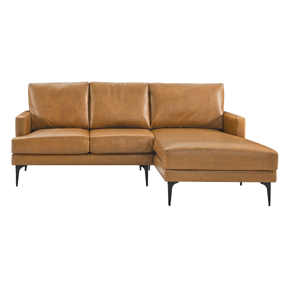 Evermore Right-Facing Vegan Leather Sectional Sofa. Picture 5