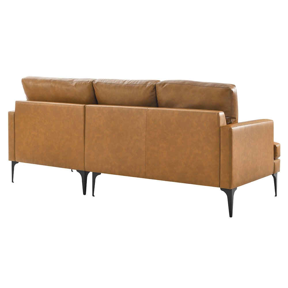 Evermore Right-Facing Vegan Leather Sectional Sofa. Picture 4