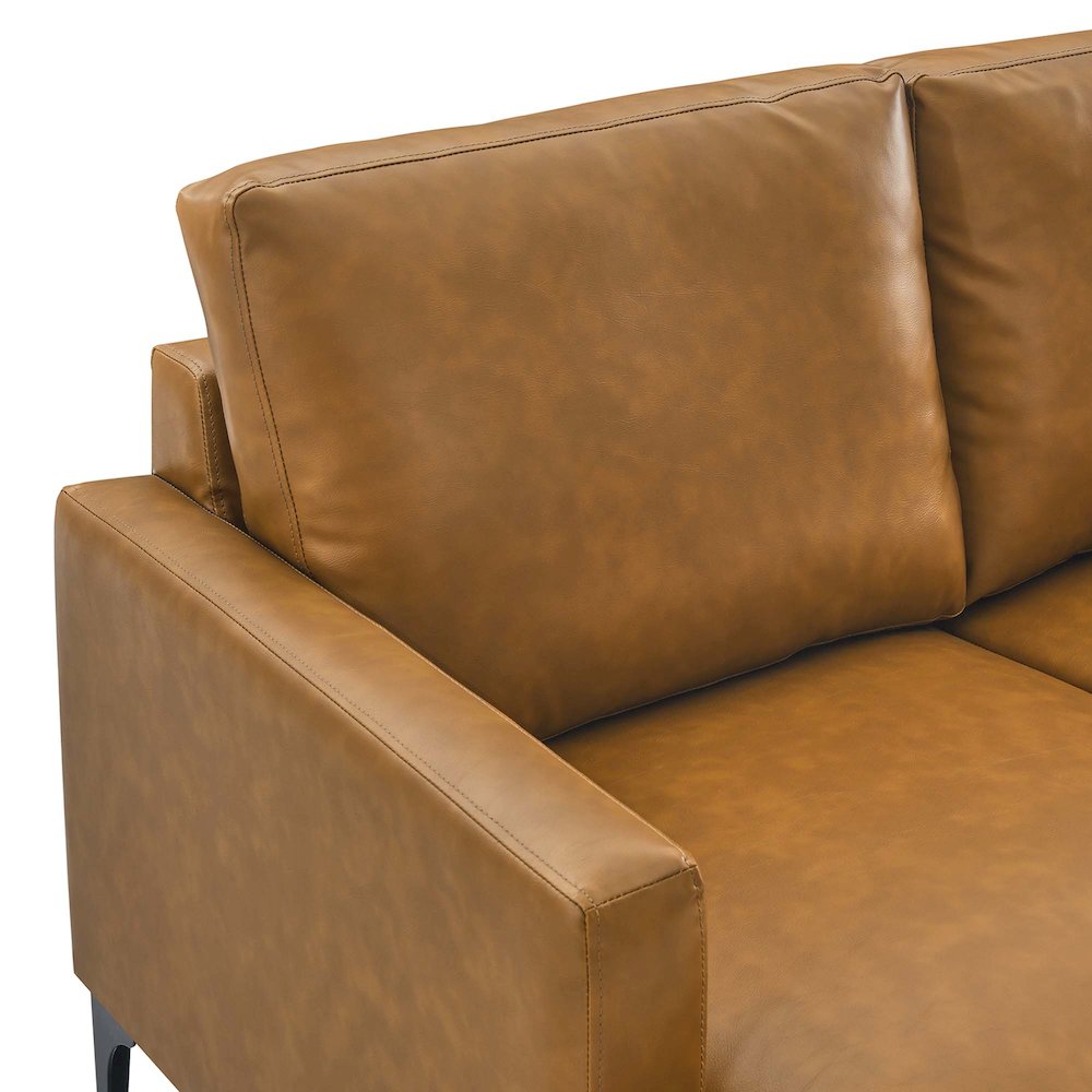 Evermore Right-Facing Vegan Leather Sectional Sofa. Picture 6