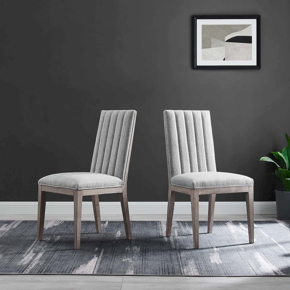 Maisonette French Vintage Tufted Fabric Fabric Dining Side Chair. Picture 7