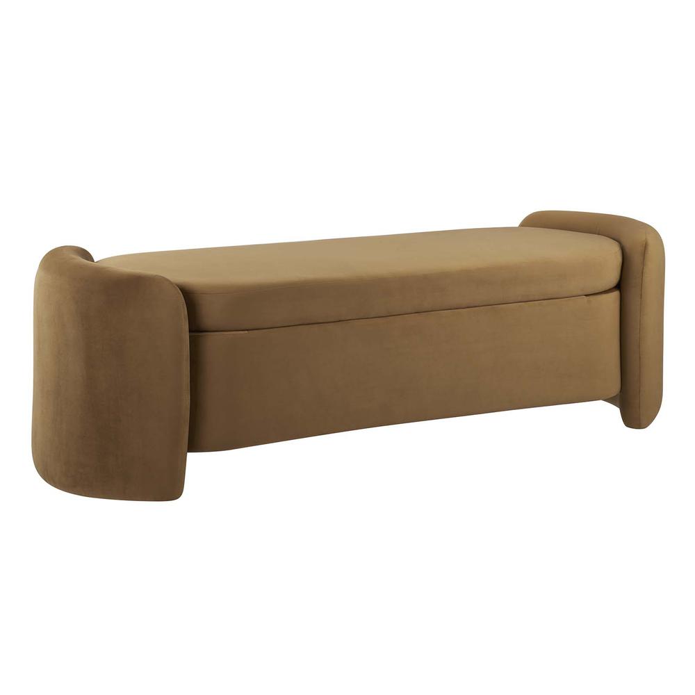 Nebula Upholstered Performance Velvet Bench. Picture 1