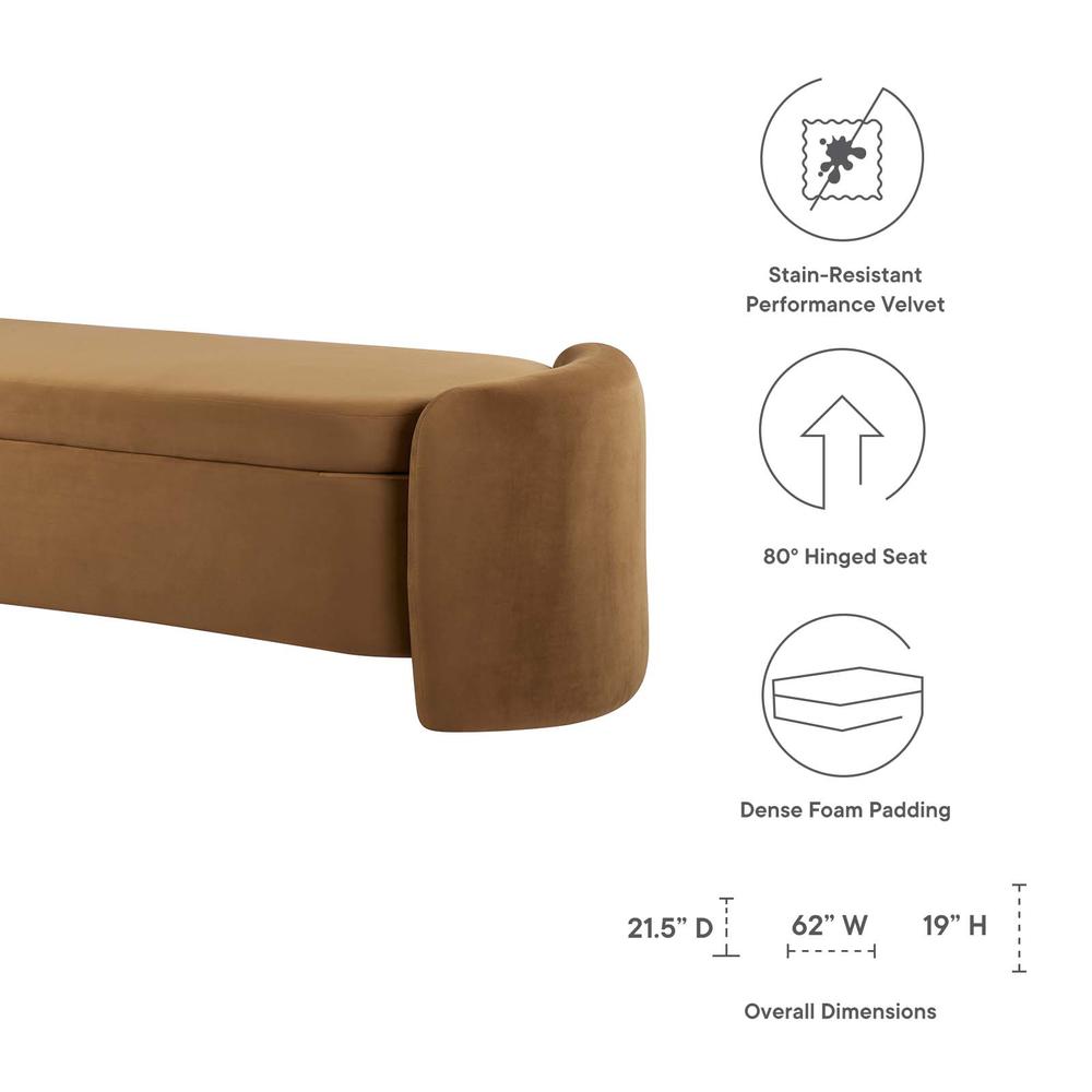Nebula Upholstered Performance Velvet Bench. Picture 6