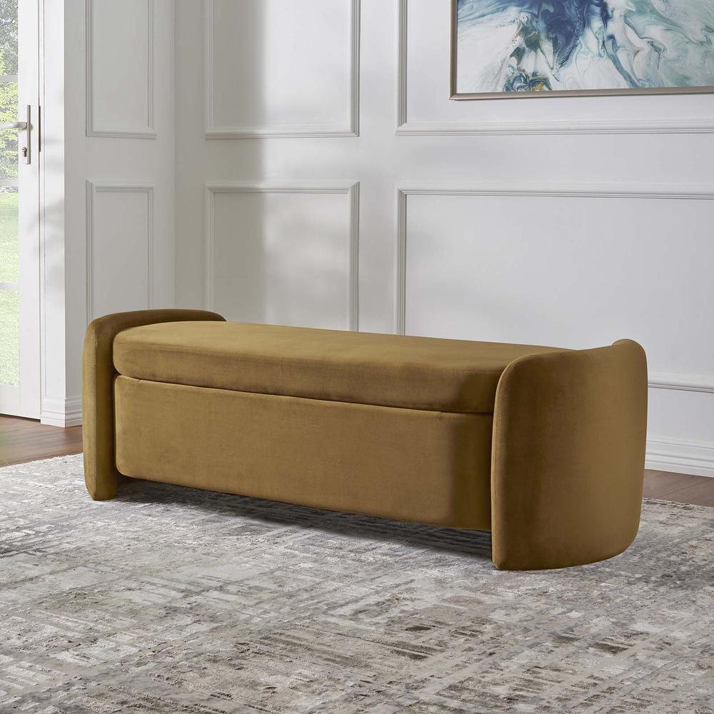 Nebula Upholstered Performance Velvet Bench. Picture 8