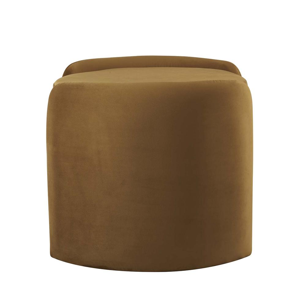 Nebula Upholstered Performance Velvet Ottoman. Picture 3