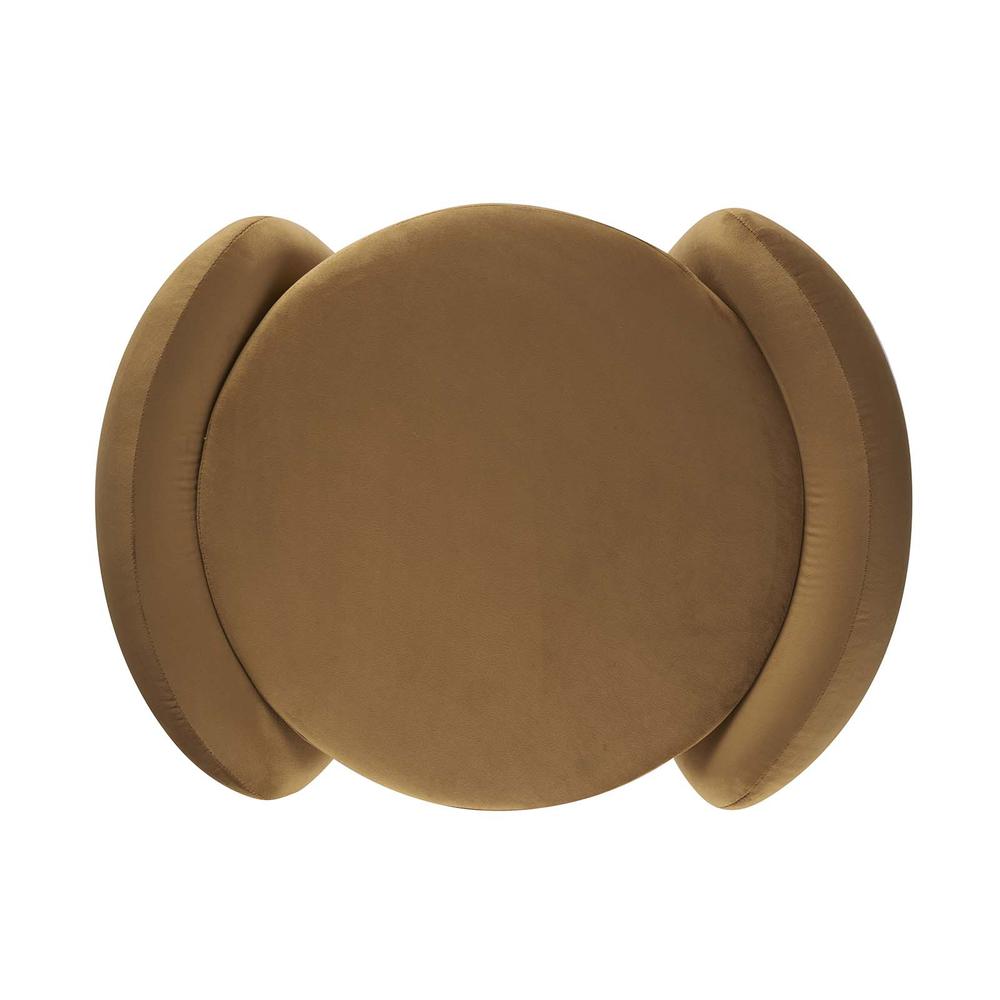 Nebula Upholstered Performance Velvet Ottoman. Picture 5