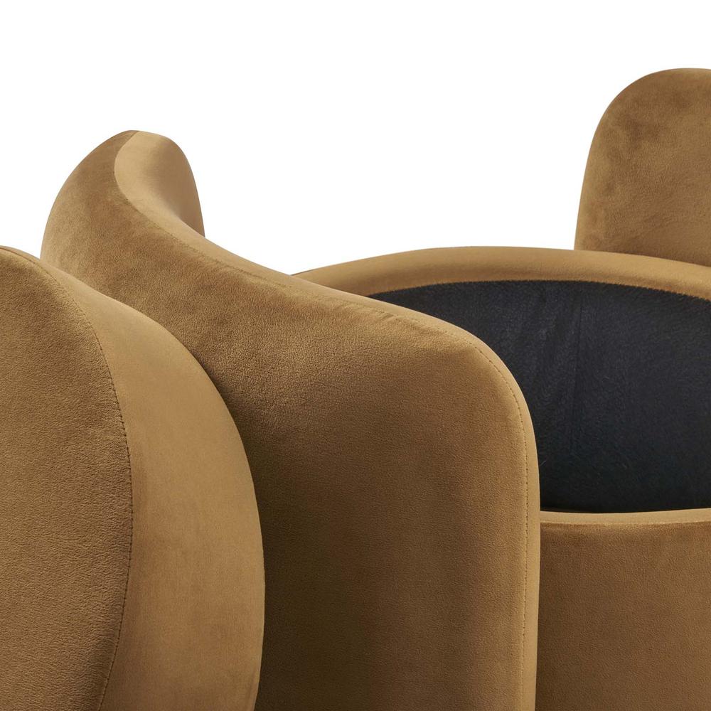 Nebula Upholstered Performance Velvet Ottoman. Picture 6