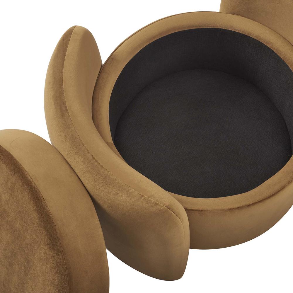 Nebula Upholstered Performance Velvet Ottoman. Picture 7