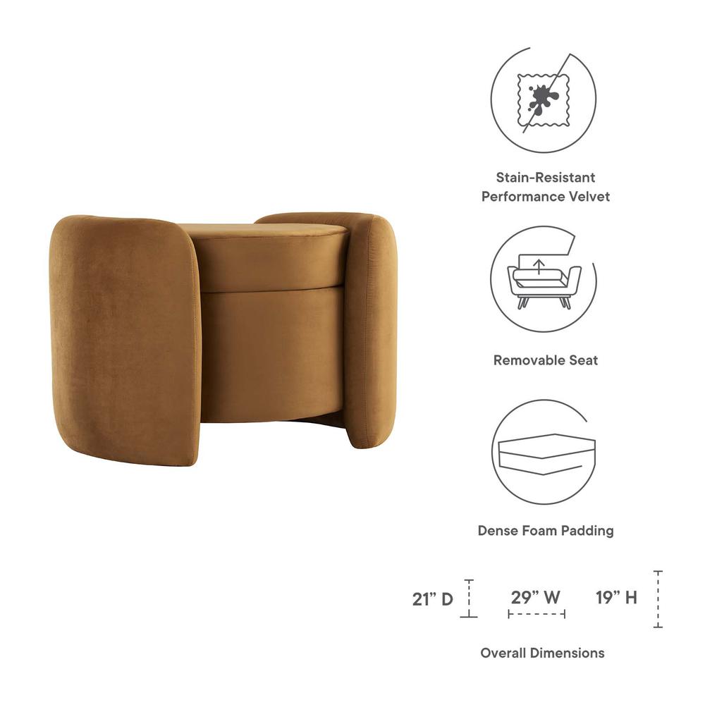 Nebula Upholstered Performance Velvet Ottoman. Picture 8