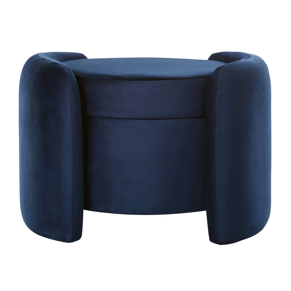 Nebula Upholstered Performance Velvet Ottoman. Picture 4