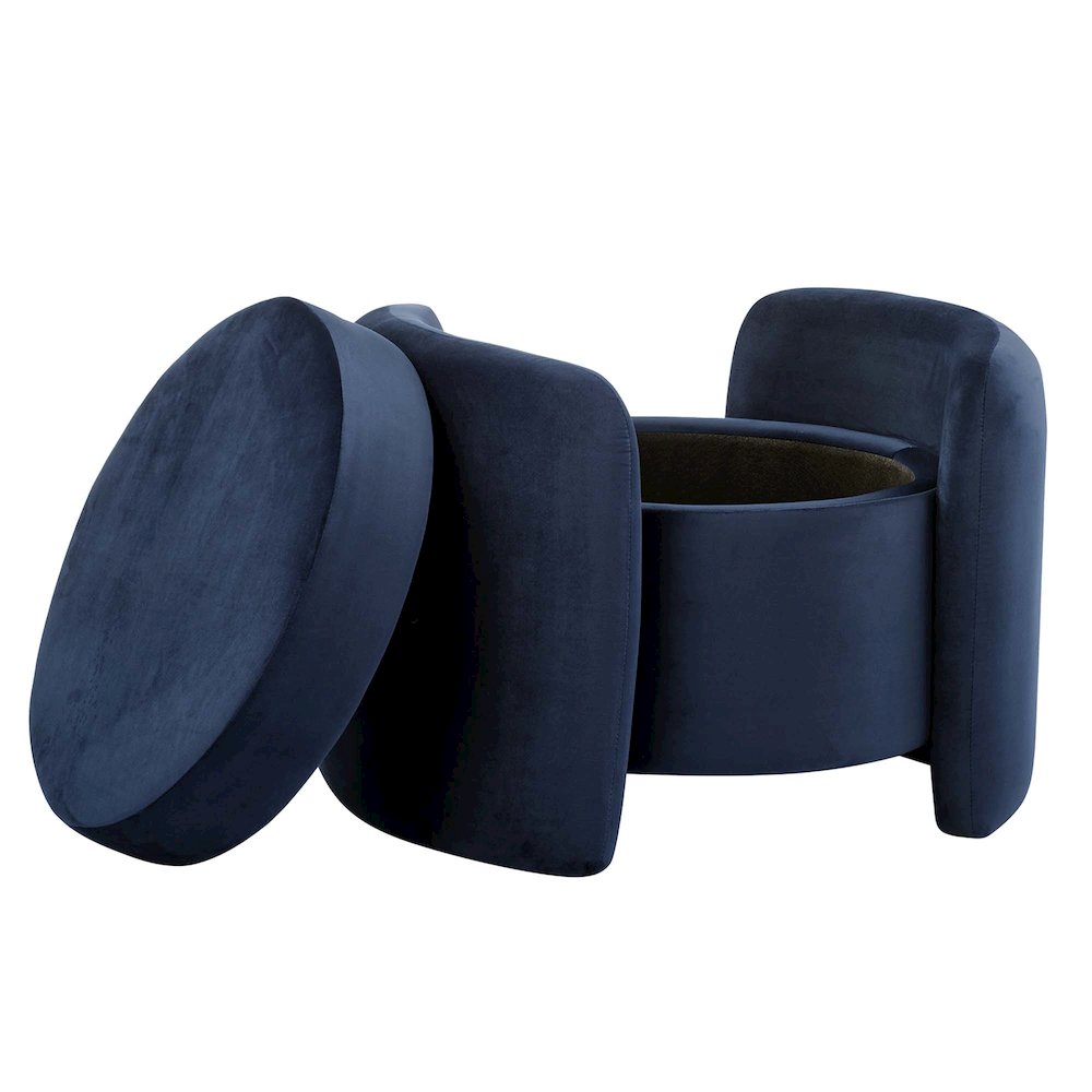 Nebula Upholstered Performance Velvet Ottoman. Picture 6