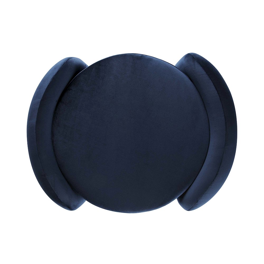 Nebula Upholstered Performance Velvet Ottoman. Picture 5