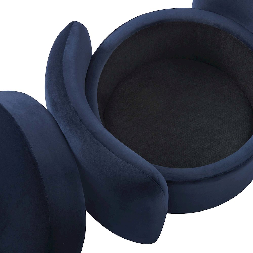 Nebula Upholstered Performance Velvet Ottoman. Picture 8