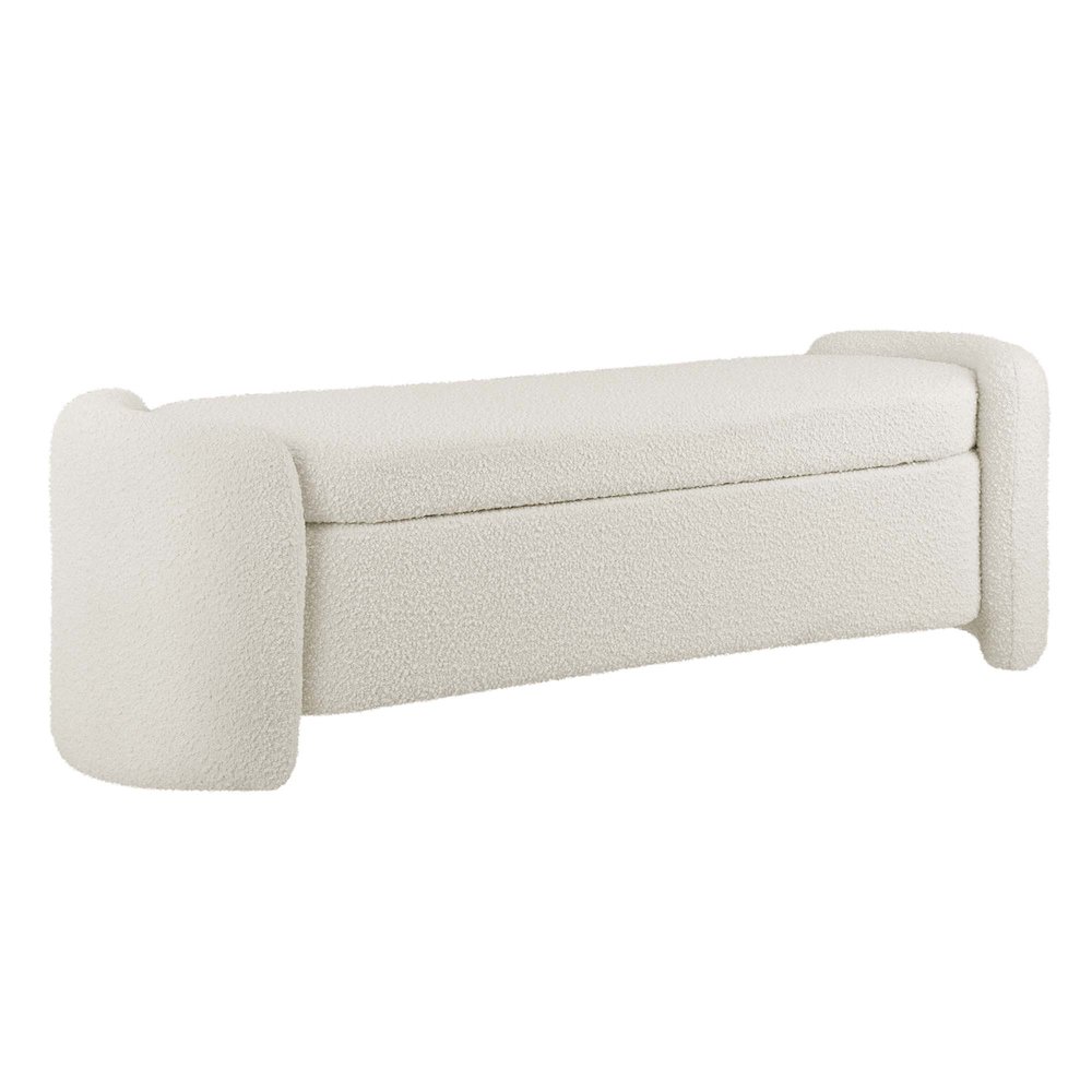 Nebula Boucle Upholstered Bench. Picture 1