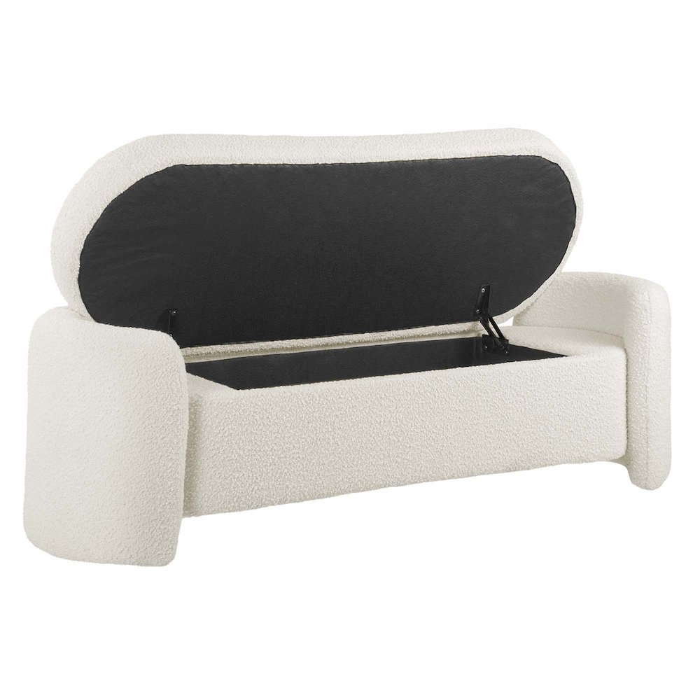Nebula Boucle Upholstered Bench. Picture 3