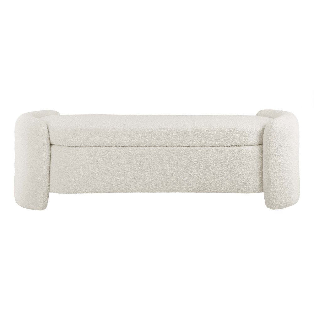 Nebula Boucle Upholstered Bench. Picture 4