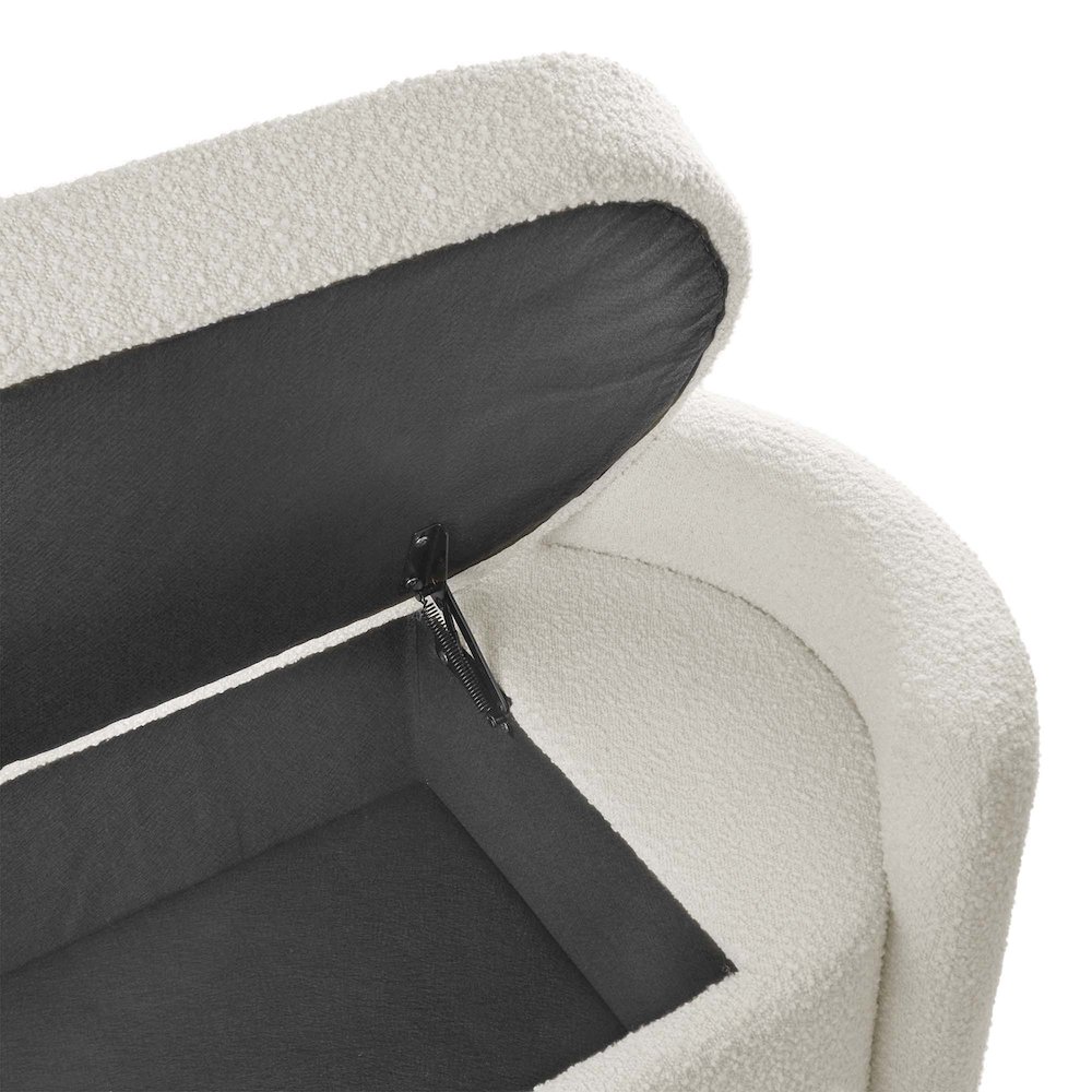 Nebula Boucle Upholstered Bench. Picture 6
