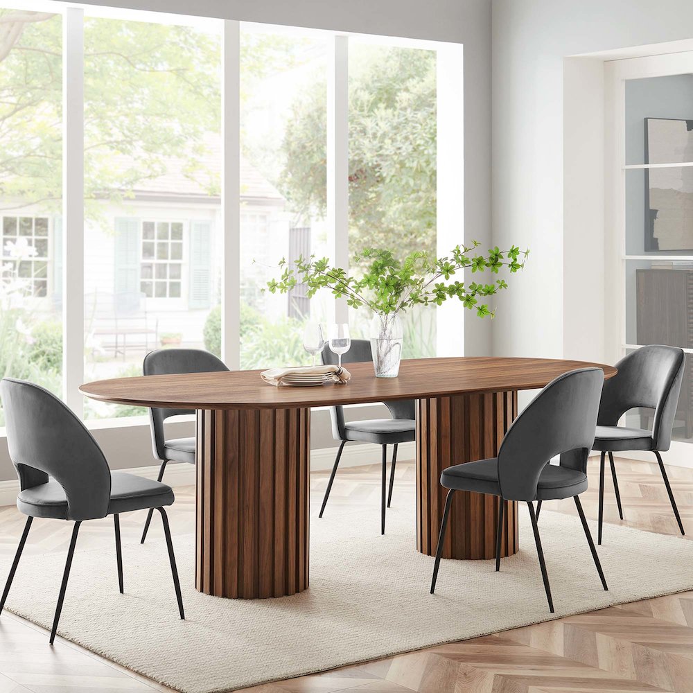 Senja 95" Oval Dining Table. Picture 8