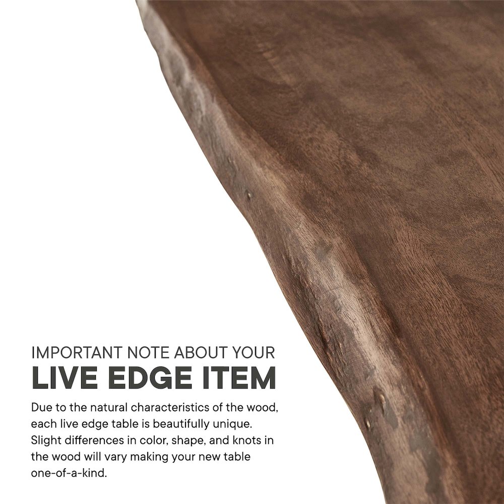 Viggo 74" Live Edge Acacia Wood Dining Table. Picture 3