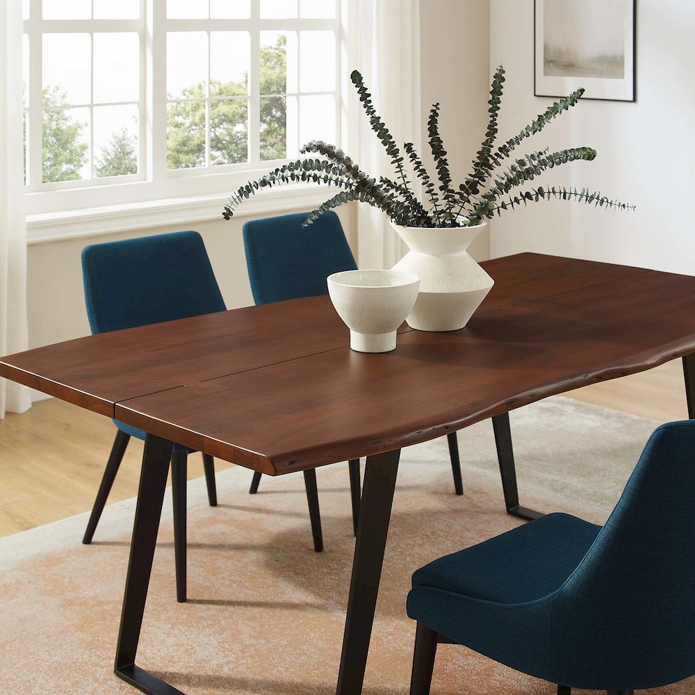 Viggo 74" Live Edge Acacia Wood Dining Table. Picture 13