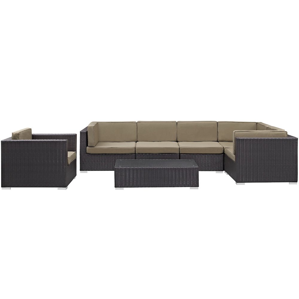 Corona 7 Piece Outdoor Patio Sectional Set. Picture 2