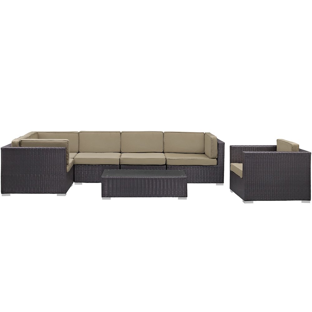 Corona 7 Piece Outdoor Patio Sectional Set. Picture 3