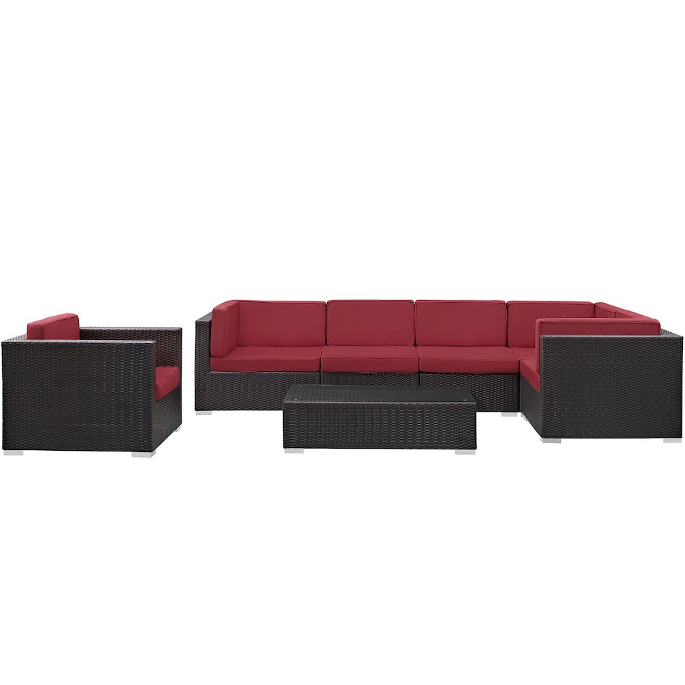 Corona 7 Piece Outdoor Patio Sectional Set. Picture 2