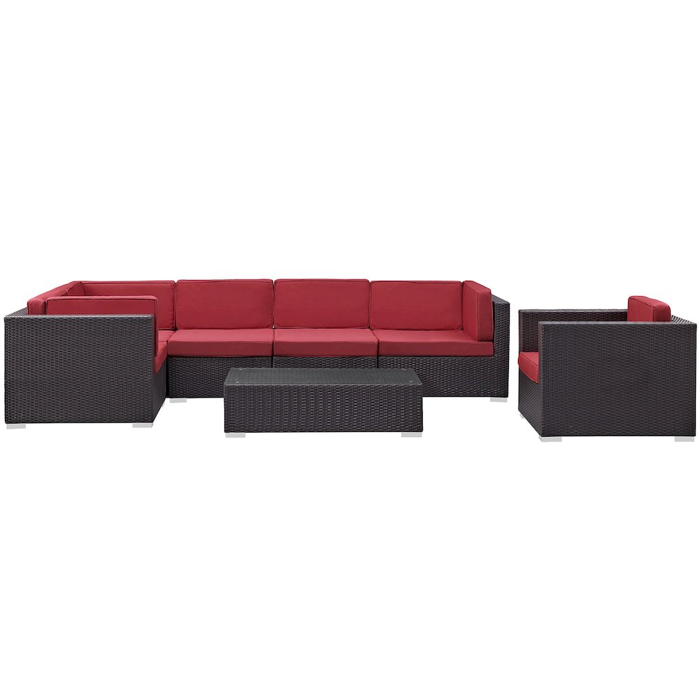 Corona 7 Piece Outdoor Patio Sectional Set. Picture 3
