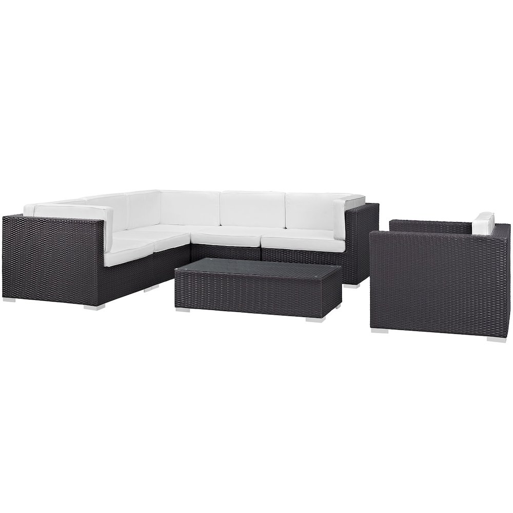 Corona 7 Piece Outdoor Patio Sectional Set. Picture 1