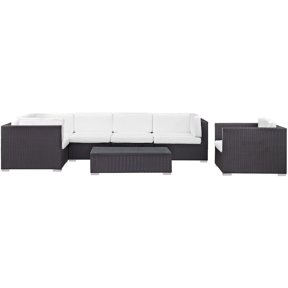 Corona 7 Piece Outdoor Patio Sectional Set. Picture 3