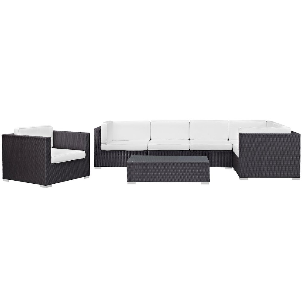 Corona 7 Piece Outdoor Patio Sectional Set. Picture 4
