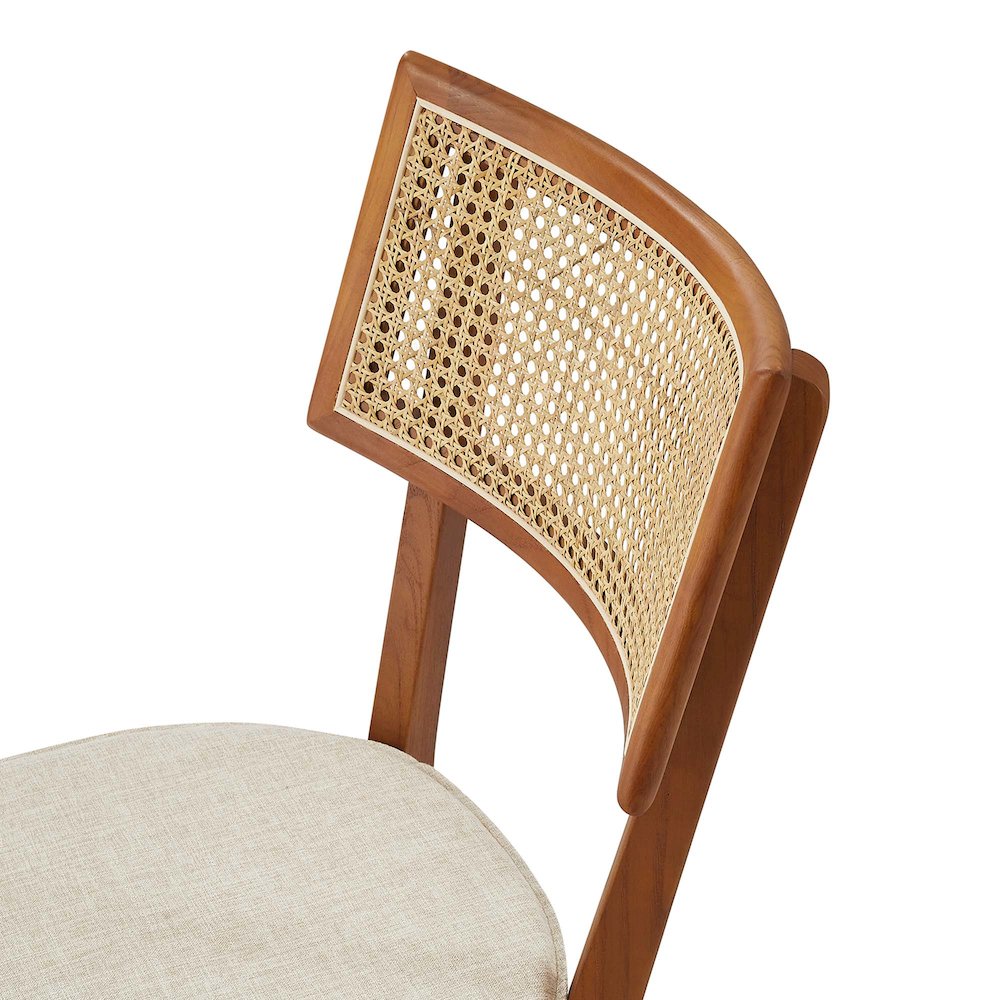 Caledonia Fabric Upholstered Wood Dining Chair Set of 2. Picture 8